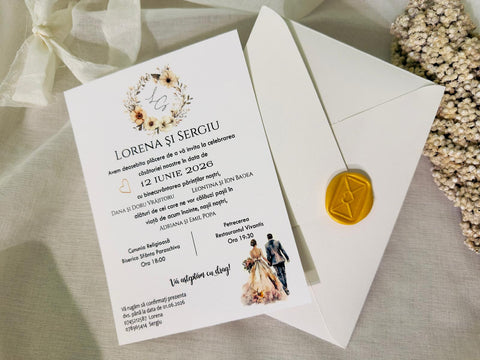Invitatie nunta vellum cod 1325