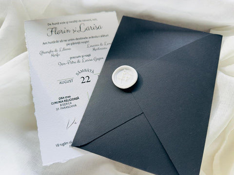 Invitatie plic negru cod 1448