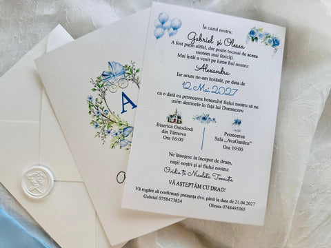 Invitatie nunta si botez cod 11494