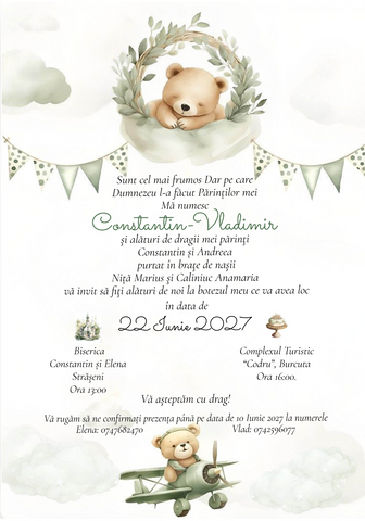 Invitatie electronica botez IB9