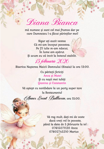 Invitatie electronica botez IB8