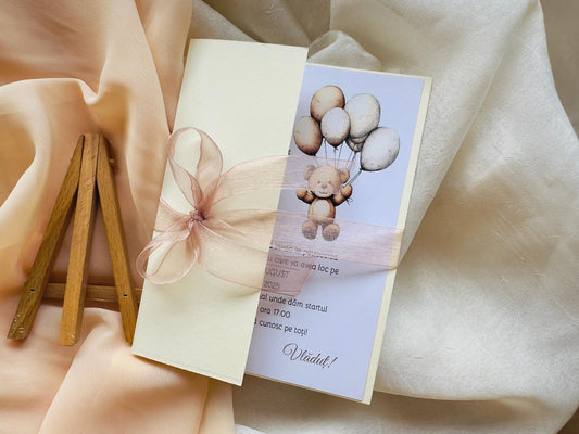 Invitatie botez ursulet cod 1750