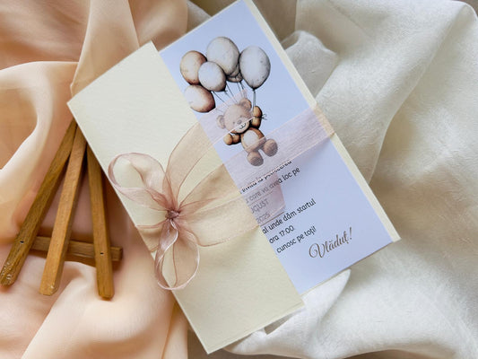 Invitatie botez ursulet cod 1750