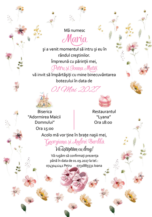 Invitatie electronica model floral IB15