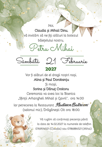 Invitatie electronica botez IB11