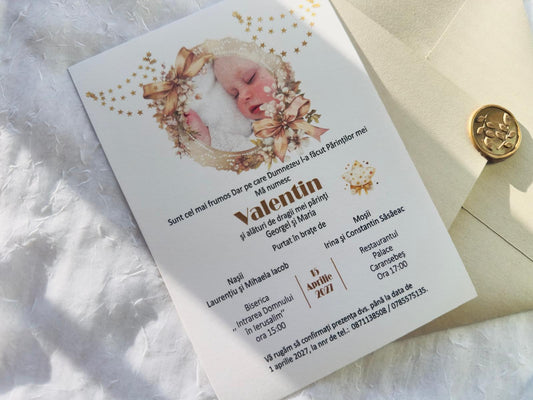 Invitatie botez cu poza cod 1048