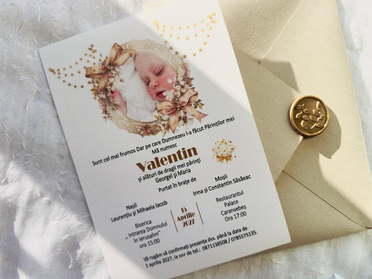 Invitatie botez cu poza cod 1048