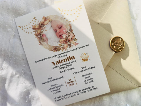 Invitatie botez cu poza cod 1048