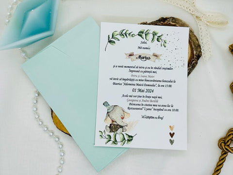 Invitatie botez elefantel cod 1710