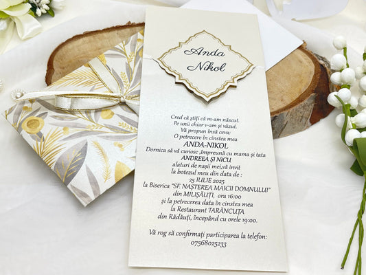 Invitatie de botez cod 17107B