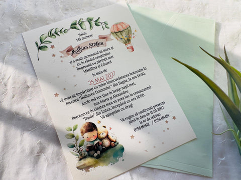 Invitatie botez elefantel cod 1710