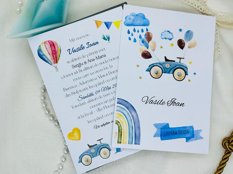Invitatie botez masinuta cod 1711