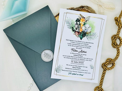 Invitatie botez animale cod 1720