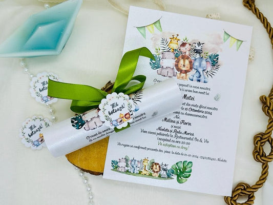 Invitatie botez animalute cod 1729