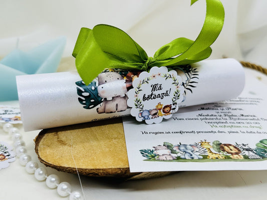 Invitatie botez animalute cod 1729