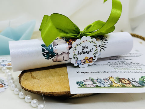 Invitatie botez animalute cod 1729