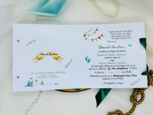 Invitatie botez ursulet cod 1732