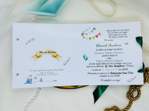 Invitatie botez ursulet cod 1732