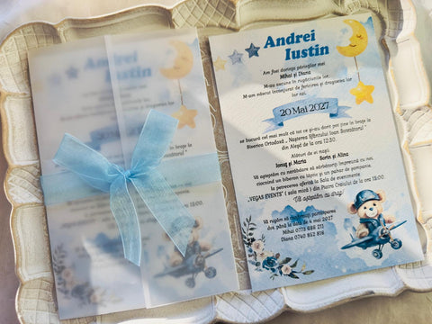 Invitatie botez ursulet cod 1671