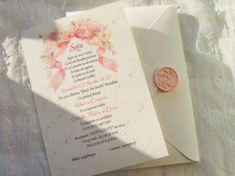 Invitatie botez fetite cod 1045