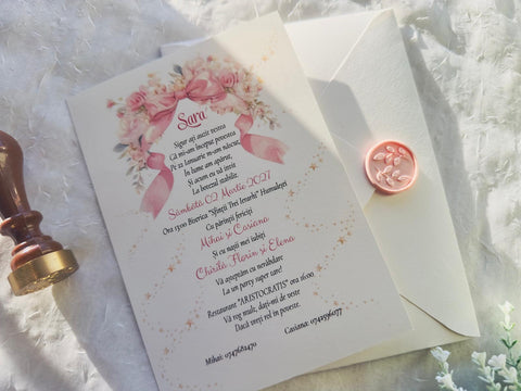 Invitatie botez fetite cod 1045