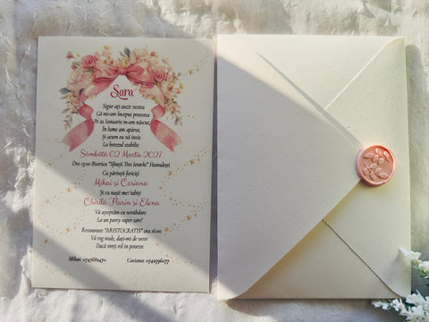 Invitatie botez fetite cod 1045