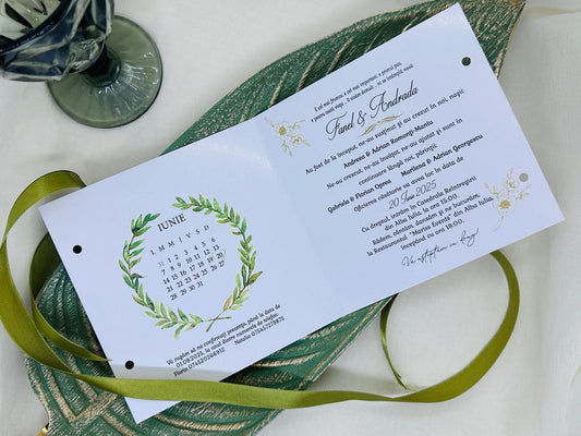 Invitatie nunta cu flori cod 1852