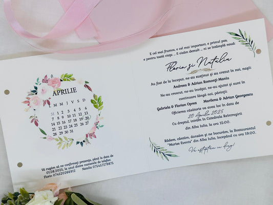 Invitatie nunta miri cod 1858