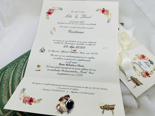 Invitatie nunta si botez cod 1383