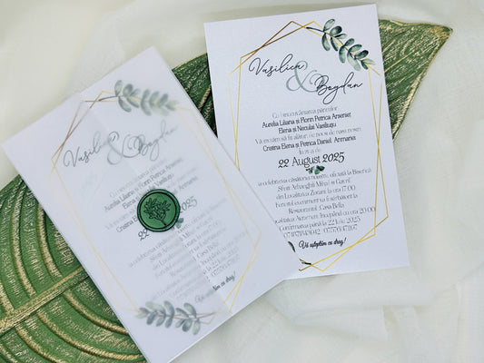 Invitatie nunta cu sigiliu cod 1399