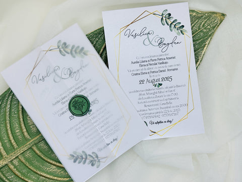 Invitatie nunta cu sigiliu cod 1399
