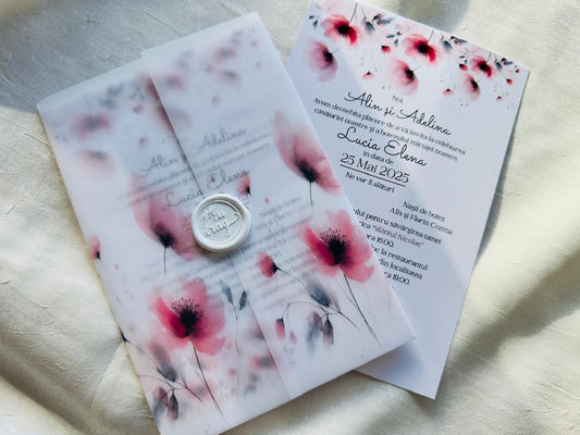 Invitatie nunta si botez roz cod 11546