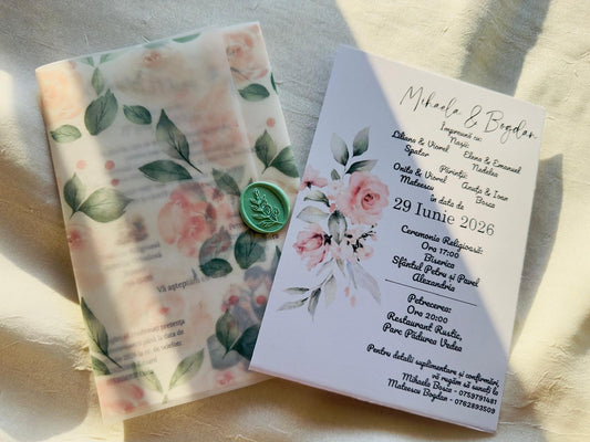 Invittaie cu calc floral cod 1335