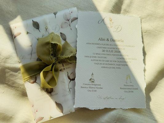 Invitatie nunta cu calc cod 1356