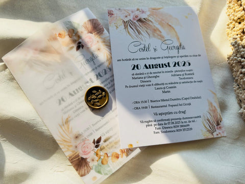 Invitatie nunta cu sigiliu cod 1370
