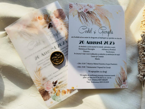 Invitatie nunta cu sigiliu cod 1370