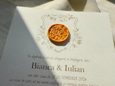 Invitatie nunta cu fundita cod 1900