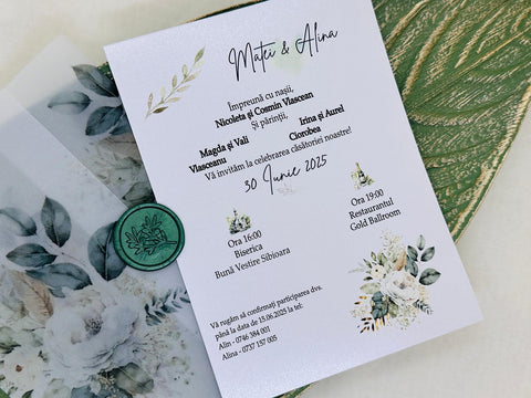 Invitatie nunta cu sigiliu cod 11538