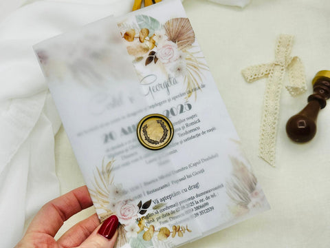 Invitatie nunta cu sigiliu cod 1370