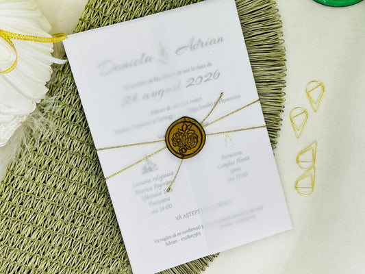 Invitatie nunta cu sigiliu cod 1373