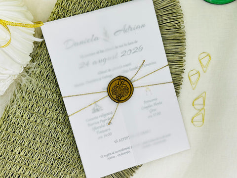 Invitatie nunta cu sigiliu cod 1373