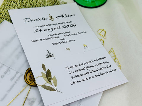 Invitatie nunta cu sigiliu cod 1373
