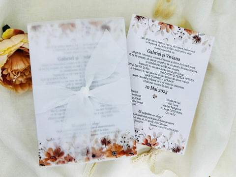 Invitatie nunta cu flori cod 1492