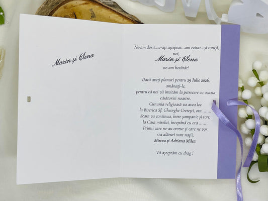 Invitatie nunta mov cod 19375A