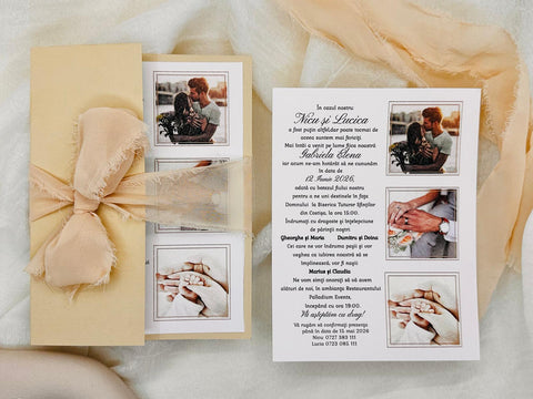 Invitatie cu poze nunta si botez cod 1445