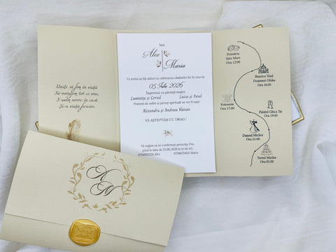 Invitatie nunta cu sigiliu cod 11489