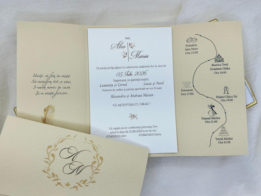 Invitatie nunta cu sigiliu cod 11489