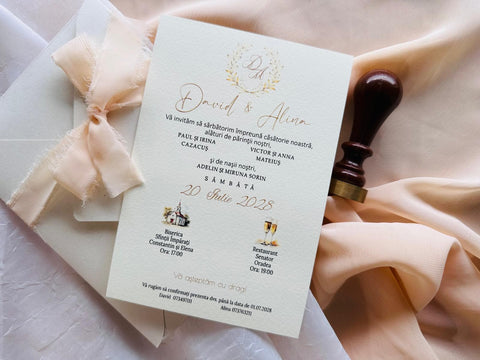 Invitatie nunta ivory cod 11440