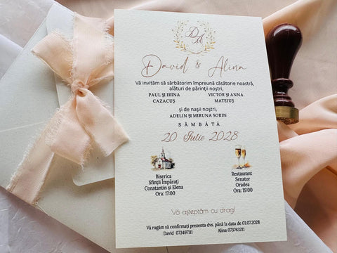 Invitatie nunta ivory cod 11440