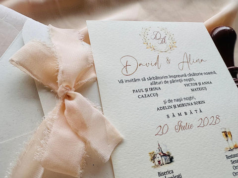 Invitatie nunta ivory cod 11440